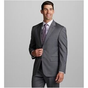 Jos A Bank Traveler Travel Tech Jacket Mens 38R Slim Gray Wool Blend Sport Coat